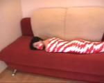 [From archive] Marvita mummified in red and white duct tape (video)