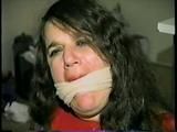 LATINA HOUSEKEEPER MOUTH STUFFED, WRAP AROUND ACE BANDAGE CLEAVE GAGGED & TIED TO CHAIR (D42-3)