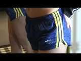 Get 4 Archive Video Clips with Samantha enjoying her shiny nylon Shorts in one package from 2012-2014