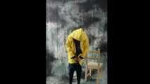 Nadja posing in layers of raingear