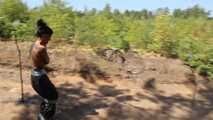 Dana and La Pulya - Bag racing in trash bags with taped hands and feet  (video)