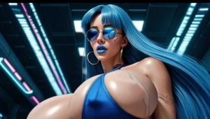 GoL Gooning and heavy twerking busty blue hair babe 