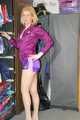 Pia enjoying a cupboard full of shiny nylon clothes trying on purple shiny nylon shorts and rain jacket (Pics)