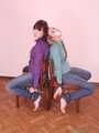 Alexa and Catt - Dominant lover tied adorable Alexa and Catt to the chairs