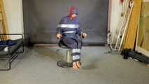 Lana bound and gagged in shiny nylon Rainwear