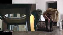 Miss Amy Douxxx pees on the toliett box 