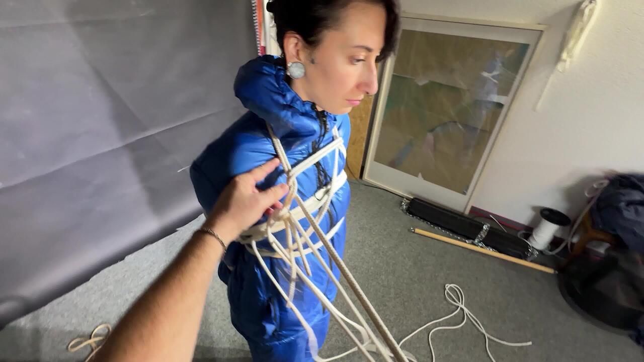 Myxxxy Bound And Gagged In A Shiny Nylon Skisuit