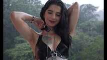 Hot latina teen solo masturbation in a rainy day