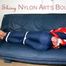 Beautiful archive girl tied and gagged wearing an wonderful oldschool shiny downwear (Pics)