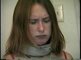 24 Yr OLD CRAFTER IS CLEAVE GAGGED, MOUTH STUFFED, HAND GAGGED, OTM GAGGED & TIED TO A CHAIR (D55-6)