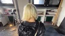 Alice bound, gagged and vibed in a shiny nylon Windbreaker. She enjoyed it :)