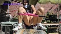 068021 Ling Takes An Outrageous Pee On A Pub Table