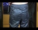 Pia wearing a supersexy black rain pants and a BH posing infront of the mirror (Video)