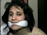 19 Yr OLD LATINA HOUSEWIFE IS BALL-GAGGED, CLEAVE GAGGED, HANDGAGGED, & TIED TO CHAIR WEARING LINGERIE (D53-17)