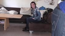 Susan roped on couch 1/2