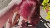 BLOWJOB ENDS WITH A FUCK ON THE TERRACE
