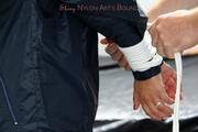 Shelly tied and gagged in shiny nylon shorts
