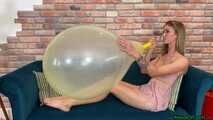 Blow2pop yellow CUSTOM LONGNECK balloon with mouthpiece