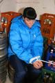 Jill tied and gagged in a down jacket