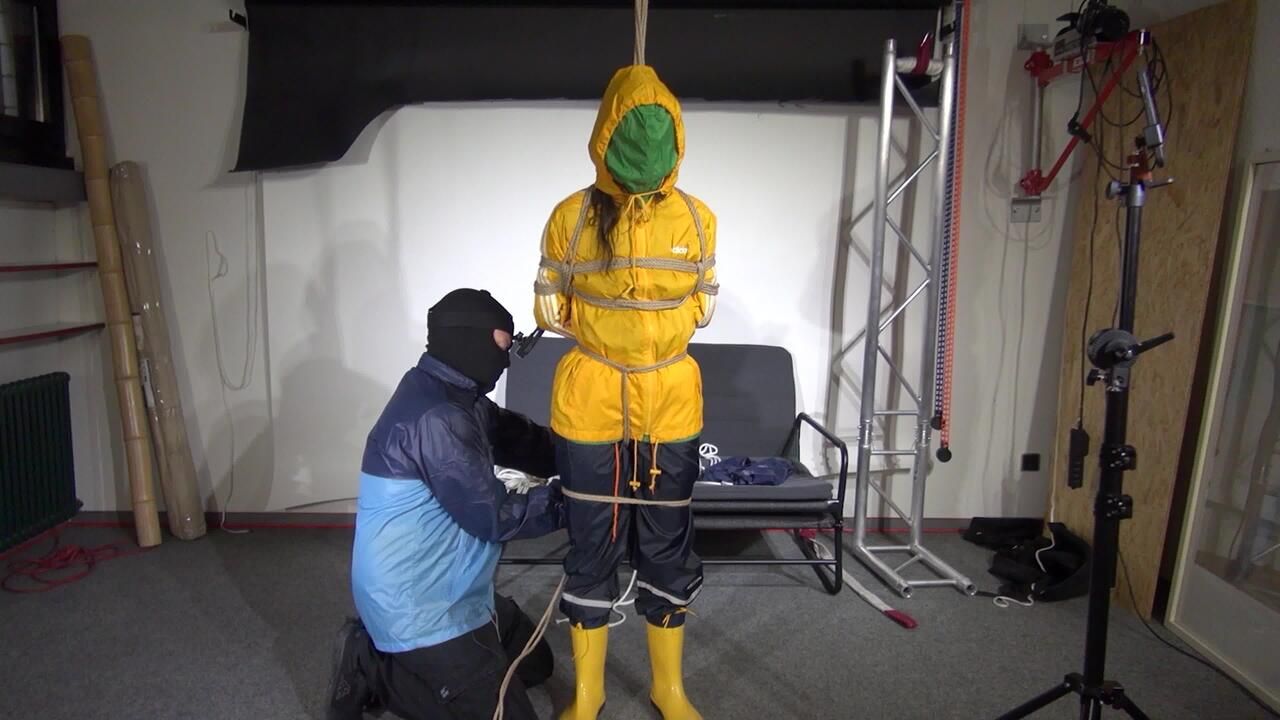Aiyana Bound And Gagged In 3 Rainjackets 3/3
