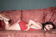 Mia in body suit Hogtie