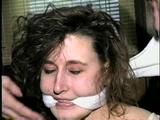 24 YEAR OLD ERICA IS SEMI CLEAR TAPE GAGGED, BALL-TIED WITH ELECTRICAL TAPE & CLEAVE GAGGED (D54-12)