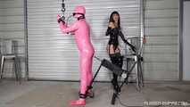  What a mean release from Chastity - Pink Gimp 4
