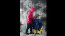 Nadja posing in layers of raingear