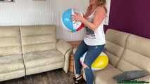 trying to sit2pop and using the heels to destroy beach balls