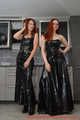 Our new Model in Miss Petra and Lady Nadja in shiny gothic dresses