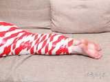 [From archive] Stella - wrapped in red and white duct tape 2