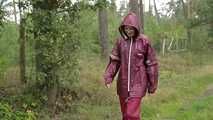 Miss Petra takes a walk in an AGU rain suit and rubber boots (looped version)