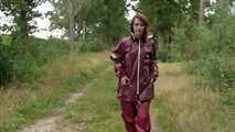 Miss Petra takes a walk in an AGU rain suit and rubber boots (looped version)
