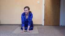 Sunny cuffed on the floor