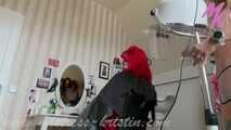 Clip #006 Hair curlers and drying hood in the fetish hair salon