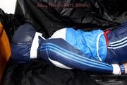 Jill tied and gagged in shiny nylon 