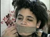 18 Yr LATINA ZARR IS WRAP TAPE GAGGED & BOUND WITH PACKAGING TAPE (D45-7)