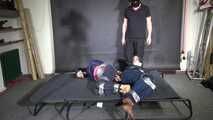Aiyana and Ms Ungeniert bound and gagged in shiny nylon Rainwear