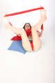 Striptease in my shiny silver skirt and red see-through scarf