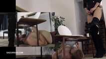 Tatjana peeing in the slave's mouth and instructing the subgirl to do the same PP A