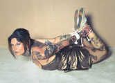 Tina in Golden Hogtie Video