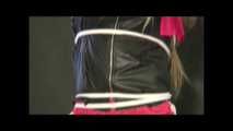 Watch Katharina not beeing able to hold her pee while beeing tied and gagged to a pole