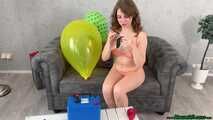 inflating and stretching two U16, one B14 and one TT11 balloon with signing [NonPop]