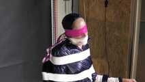 Rachel adams tied and gagged in shiny nylon Clothes