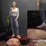 Mistress Amanda's cig pause on slave's cock