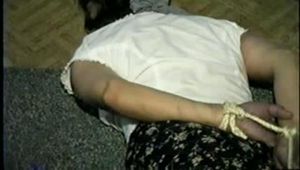 38 Yr OLD CASHIER IS MOUTH STUFFED, TAPE GAGGED, HANDGAGGED, SELF MOUTH STUFFING & HANDGAGGING (D60-13)