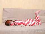 [From archive] Stella - wrapped in red and white duct tape 2