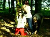 Two girls cuffed to a tree 2/2