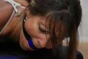 Bikini lady Isabell hogtied