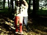 Two girls cuffed to a tree 2/2